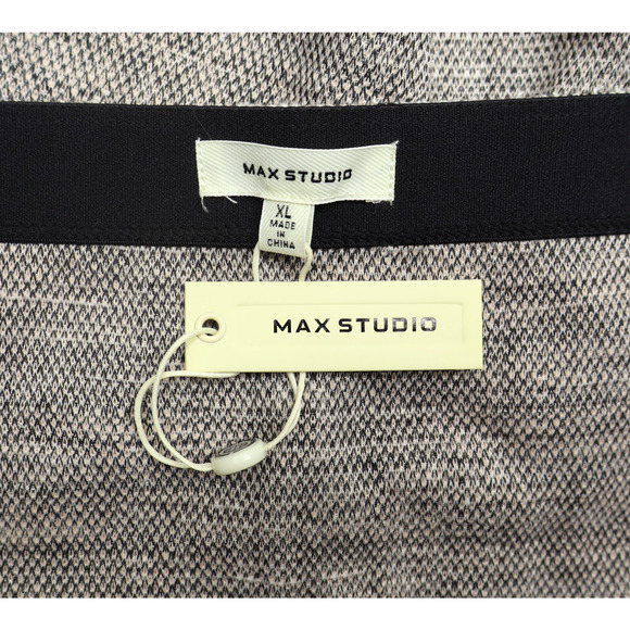 Max Studio Women's Tweed Pencil Skirt Grey White Elastic Waist Sz XL NWT Career - Picture 3 of 5